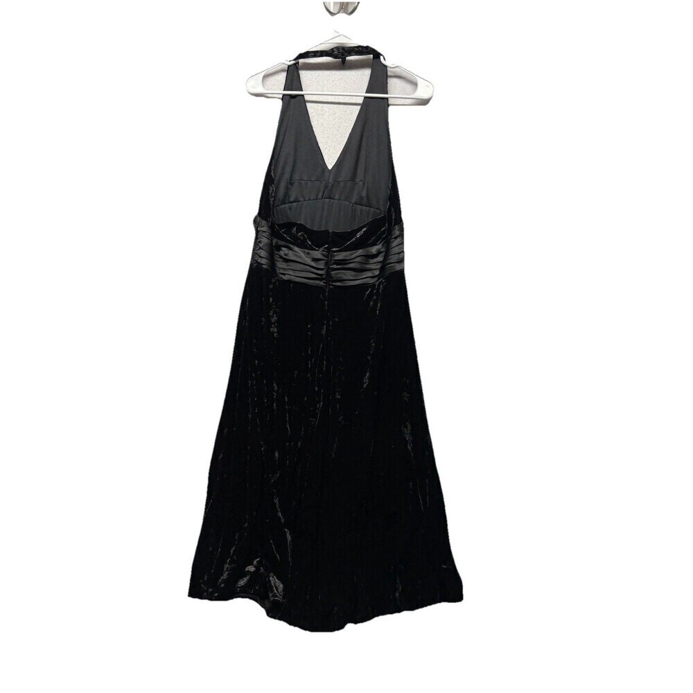 Vtg Robbie Bee Women Y2K Velvet Whimsigoth Cocktail Vamp Halter Midi Dress Sz 10 - Picture 2 of 4